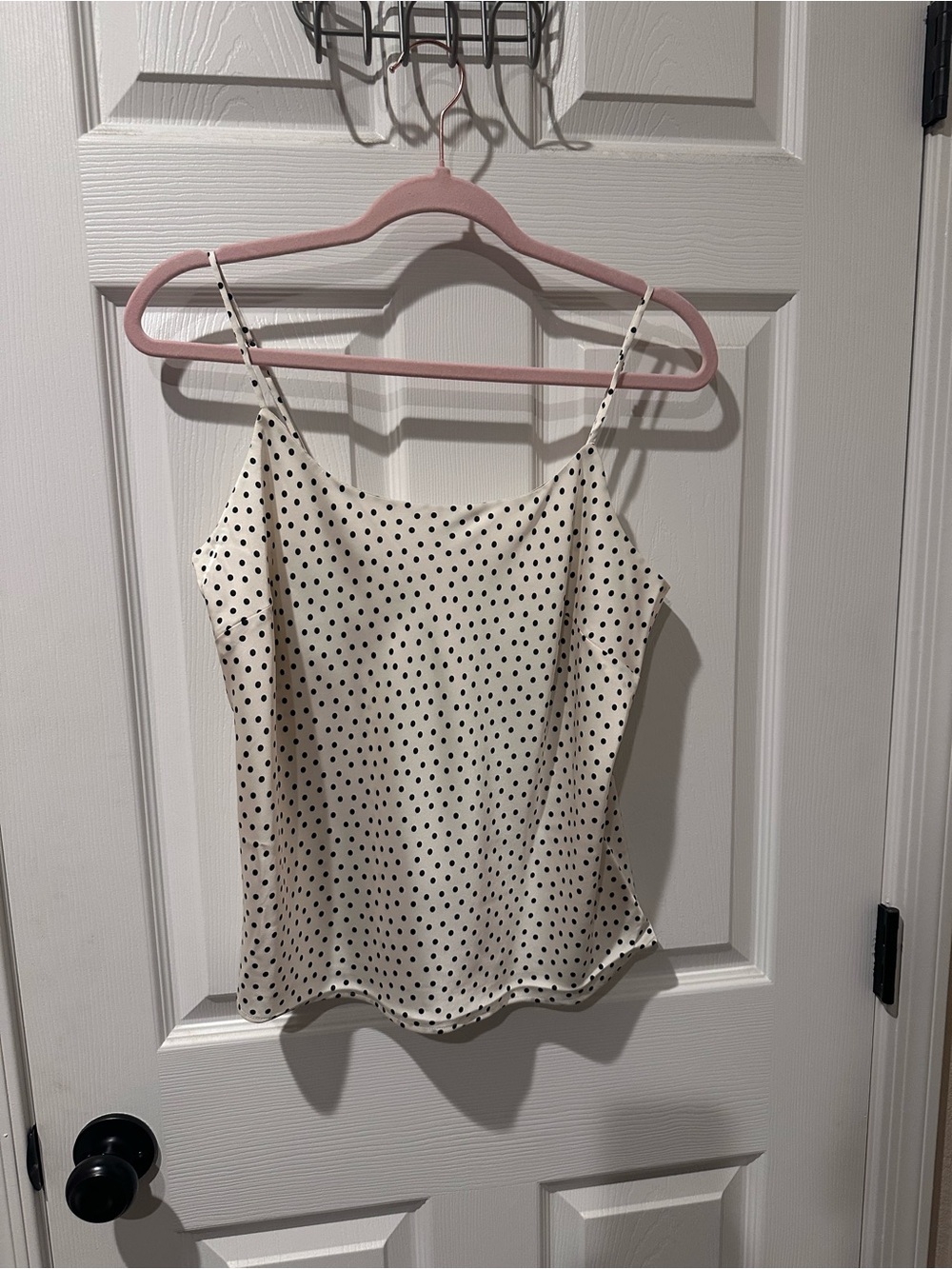 Express White Satin Polka Dot Cami